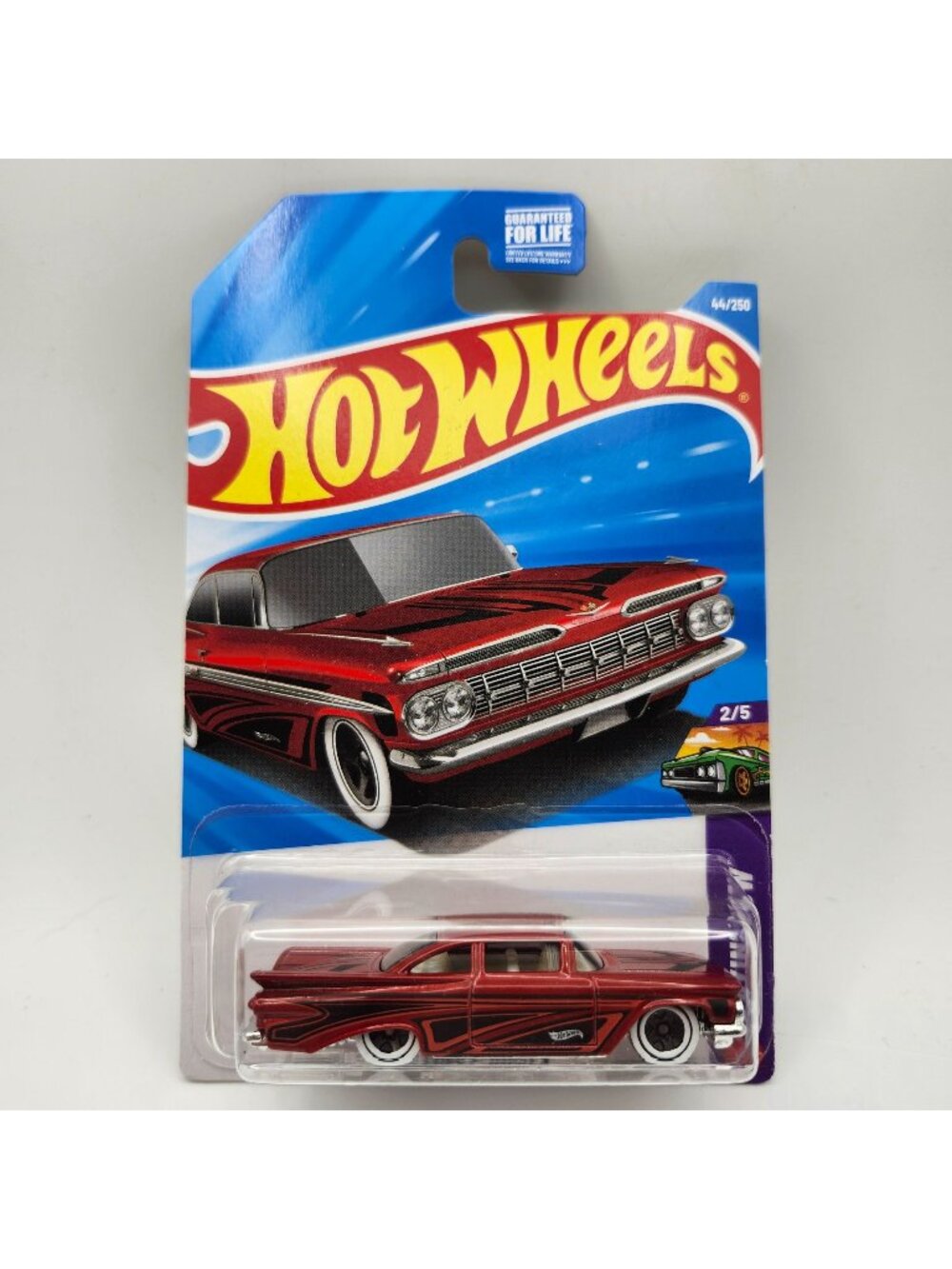 Hot Wheels 59 Chevy Impala Layin Low Series Die-Cast Car Red 1:64 Scale New In B